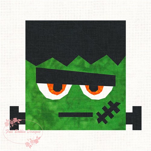 Frankie Frankenstein Halloween  Quilt Block  FPP Pattern