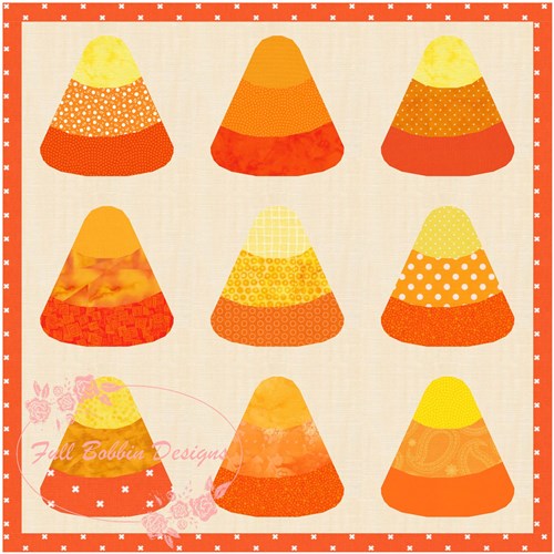 Candy Corn Halloween  Quilt Block  FPP Pattern