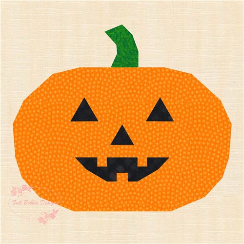 Pumpkin Patch Halloween  Quilt Block  FPP Pattern