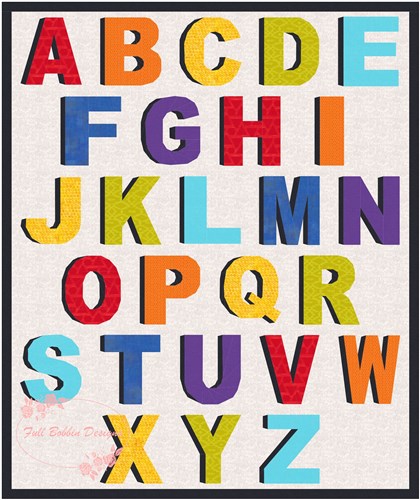 D Uppercase Alphabet  Quilt Block  FPP Pattern