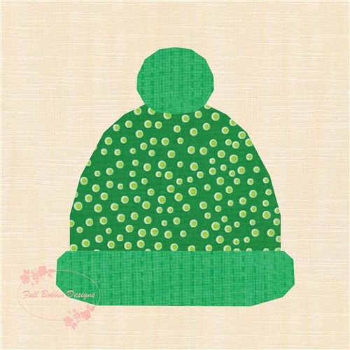 Bobble Hat Quilt Block  FPP Pattern