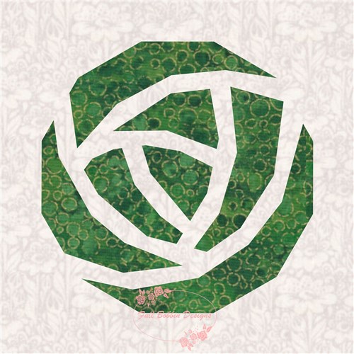 Art Nouveau Rose Flower Quilt Block  FPP Pattern