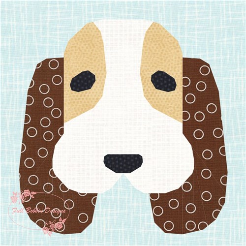 Basset Hound Dog  Quilt Block