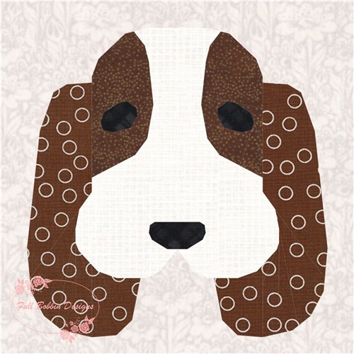 Basset Hound Dog  Quilt Block