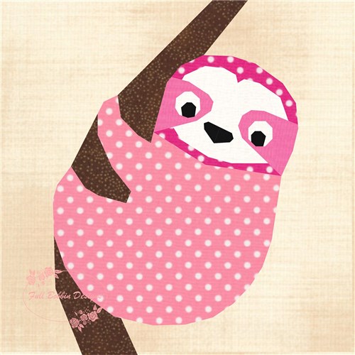 Sloth  Quilt Block  FPP Pattern