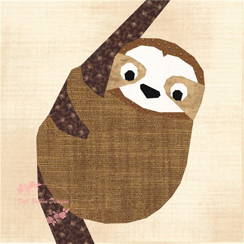 Sloth  Quilt Block  FPP Pattern