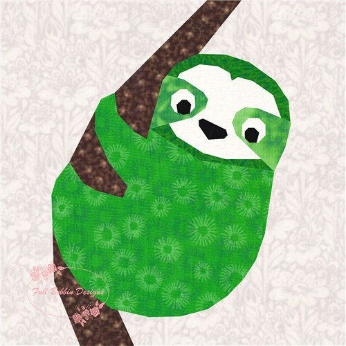 Sloth  Quilt Block  FPP Pattern