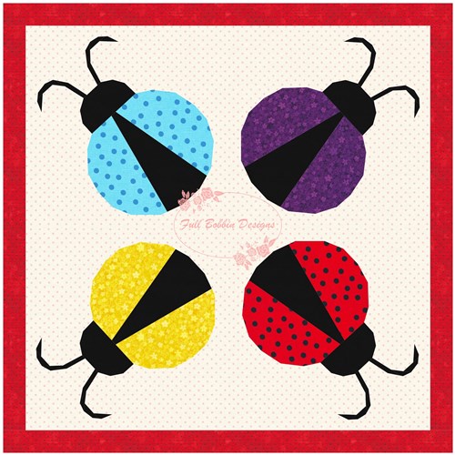 Lady Bug  Quilt Block  FPP Pattern