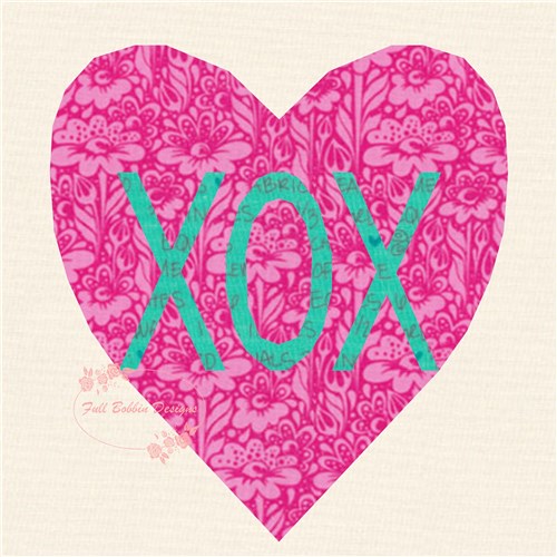 XOX Love Heart  Quilt Block  FPP Pattern