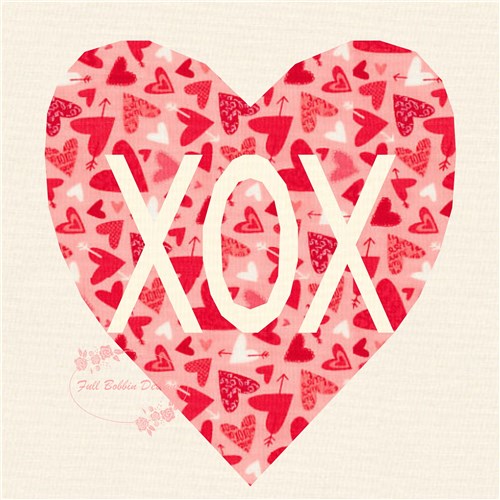 XOX Love Heart  Quilt Block  FPP Pattern