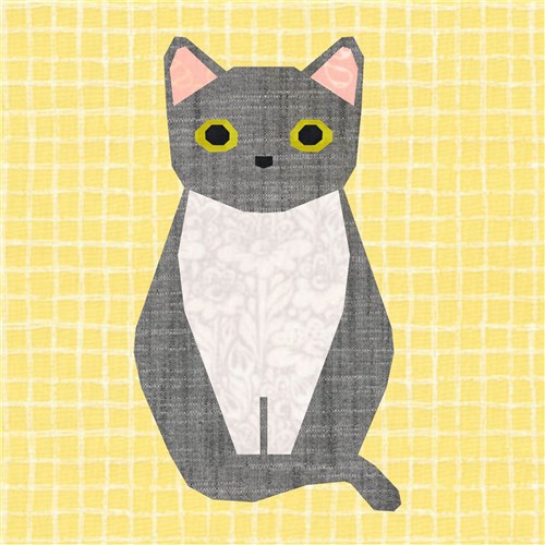 Cat! Quilt Block  FPP Pattern