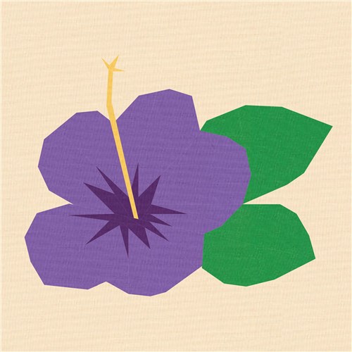 Hibiscus Tropical Flower  Quilt Block  FPP Pattern