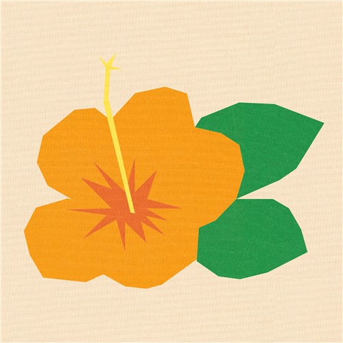 Hibiscus Tropical Flower  Quilt Block  FPP Pattern