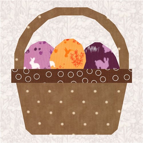 Easter Basket Egg Hunt  Quilt Block  FPP Pattern