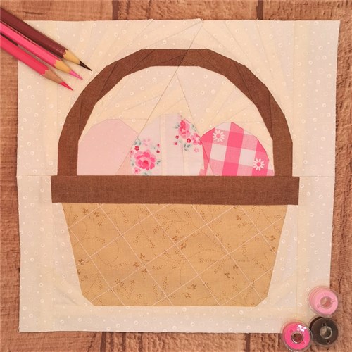 Easter Basket Egg Hunt  Quilt Block  FPP Pattern