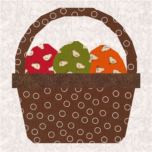 Easter Basket Egg Hunt  Quilt Block  FPP Pattern
