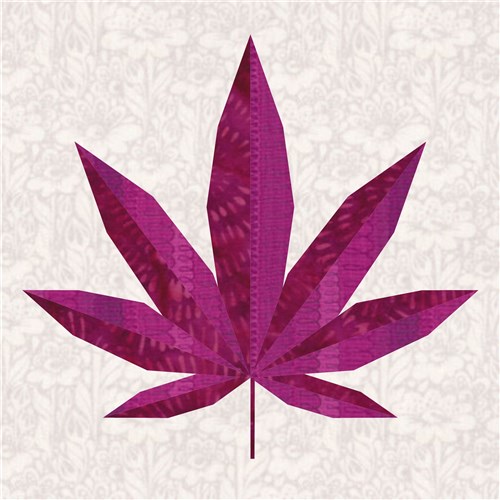 Pot Leaf Marijuana  Quilt Block  FPP Pattern