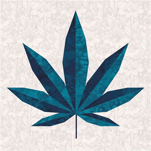 Pot Leaf Marijuana  Quilt Block  FPP Pattern