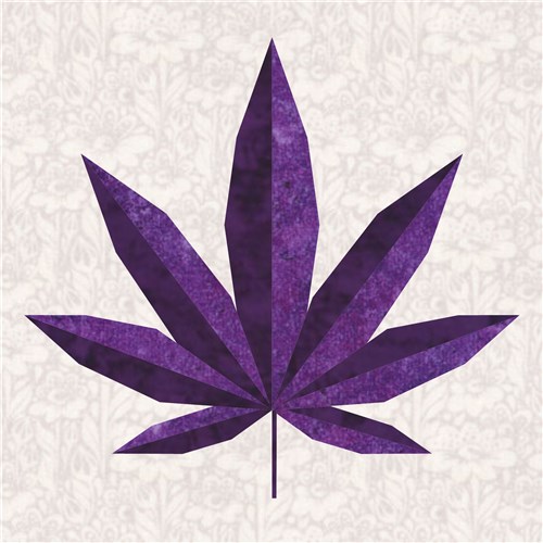 Pot Leaf Marijuana  Quilt Block  FPP Pattern