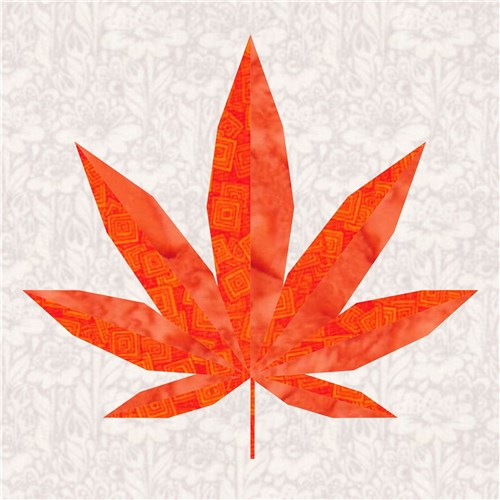 Pot Leaf Marijuana  Quilt Block  FPP Pattern