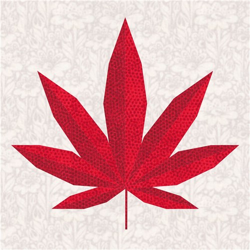 Pot Leaf Marijuana  Quilt Block  FPP Pattern