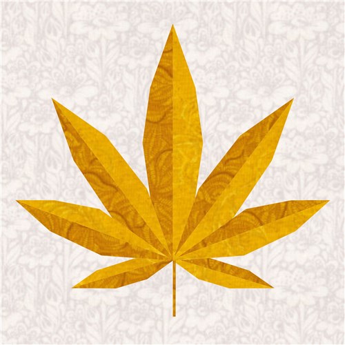 Pot Leaf Marijuana  Quilt Block  FPP Pattern