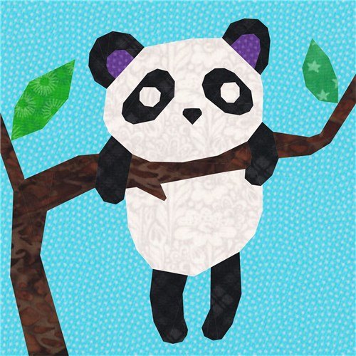 Sleepy Panda  Quilt Block  FPP Pattern