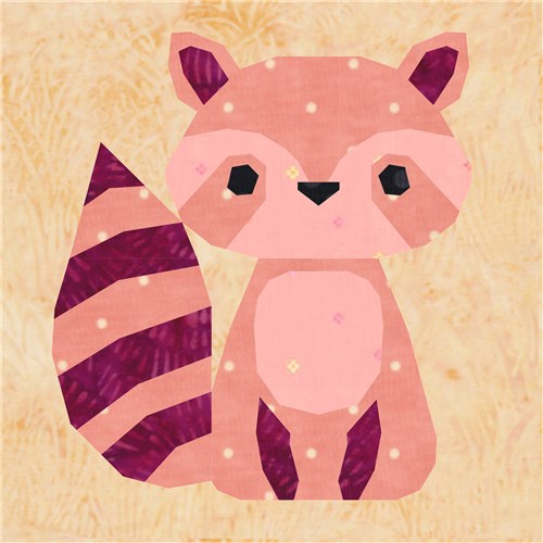 Raccoon  Quilt Block  FPP Pattern