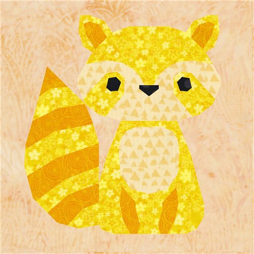 Raccoon  Quilt Block  FPP Pattern
