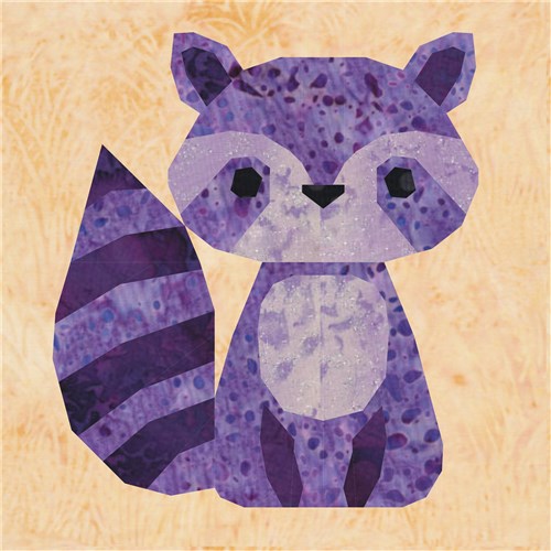 Raccoon  Quilt Block  FPP Pattern