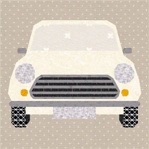 Pedal to the Metal Car  Quilt Block  FPP Pattern