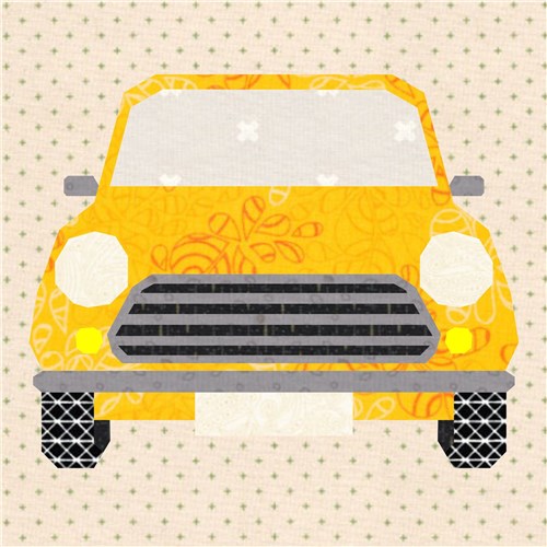 Pedal to the Metal Car  Quilt Block  FPP Pattern