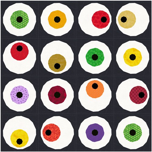 Googly Eyes Halloween  Quilt Block  FPP Pattern  Versions