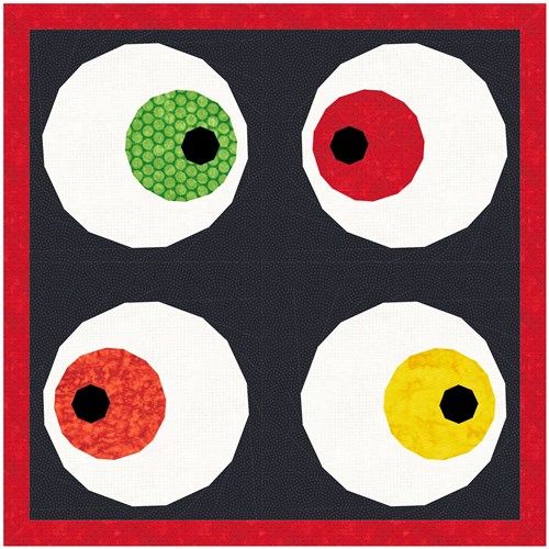 Googly Eyes Halloween  Quilt Block  FPP Pattern  Versions
