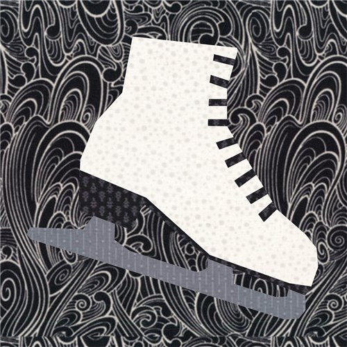 Dancing on Ice Ice Skate  Quilt Block  FPP Pattern