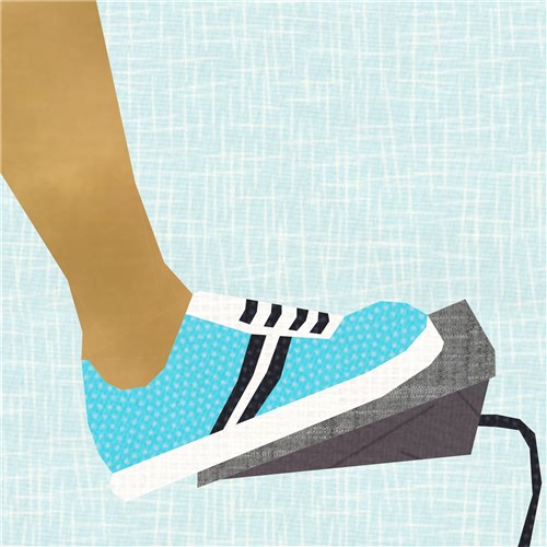 Sewing in Sneakers Sewing Machine Foot Pedal  Quilt Block  FPP Pattern