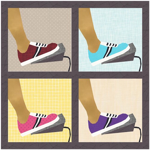 Sewing in Sneakers Sewing Machine Foot Pedal  Quilt Block  FPP Pattern