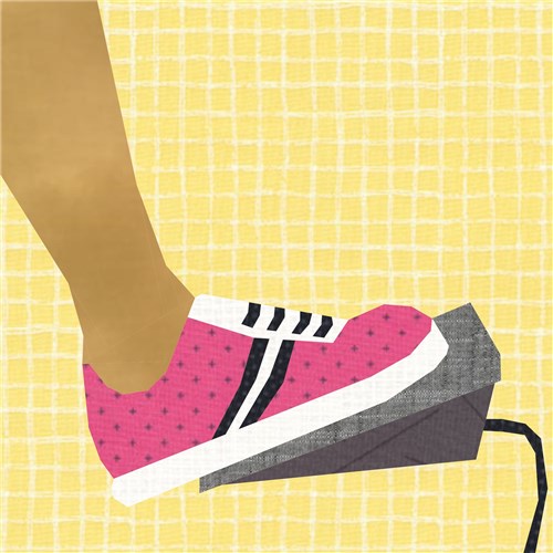 Sewing in Sneakers Sewing Machine Foot Pedal  Quilt Block  FPP Pattern