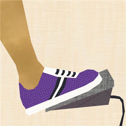 Sewing in Sneakers Sewing Machine Foot Pedal  Quilt Block  FPP Pattern