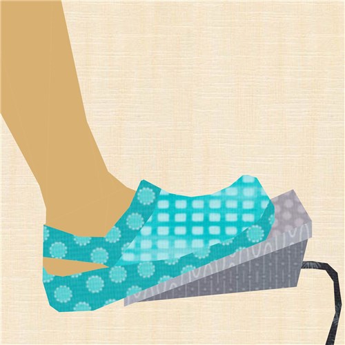 Sewing in Clogs Sewing Machine Foot Pedal  Quilt Block  FPP Pattern