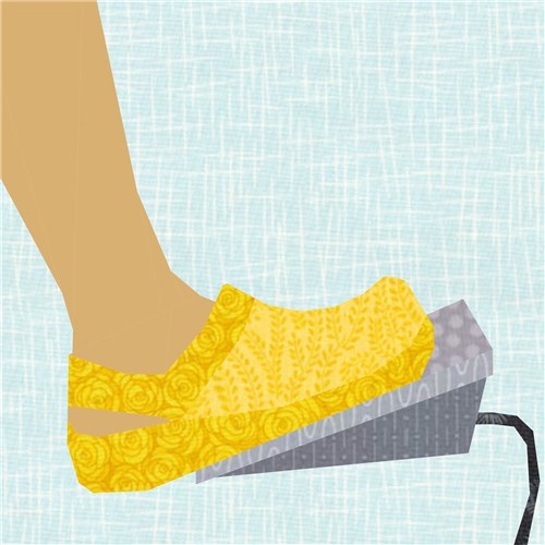 Sewing in Clogs Sewing Machine Foot Pedal  Quilt Block  FPP Pattern