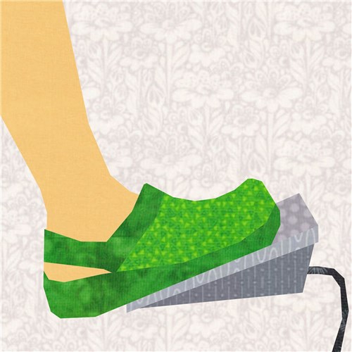 Sewing in Clogs Sewing Machine Foot Pedal  Quilt Block  FPP Pattern