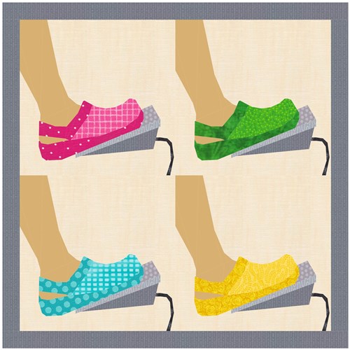 Sewing in Clogs Sewing Machine Foot Pedal  Quilt Block  FPP Pattern