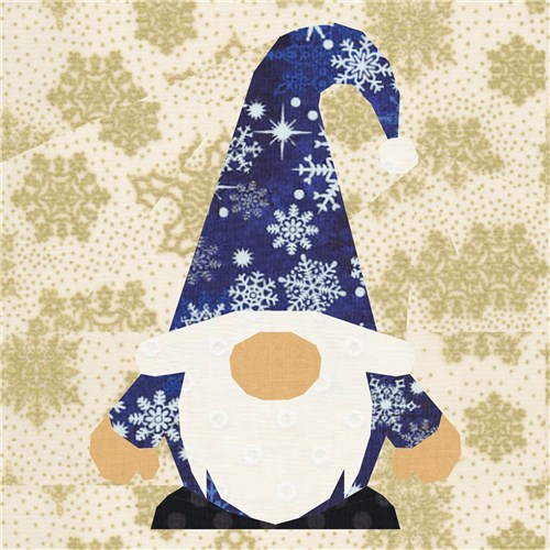 Gnome for the Holidays  Quilt Block  FPP Pattern
