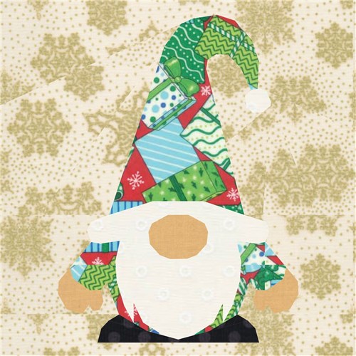 Gnome for the Holidays  Quilt Block  FPP Pattern