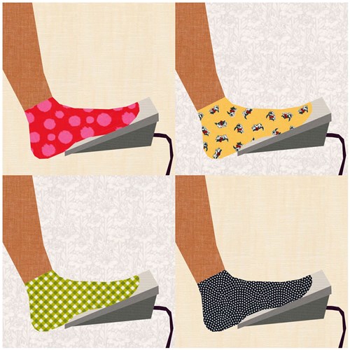 Sewing in Socks Sewing Machine Foot Pedal  Quilt Block  FPP Pattern
