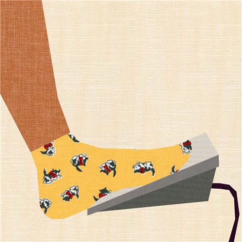 Sewing in Socks Sewing Machine Foot Pedal  Quilt Block  FPP Pattern