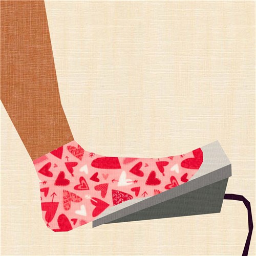 Sewing in Socks Sewing Machine Foot Pedal  Quilt Block  FPP Pattern