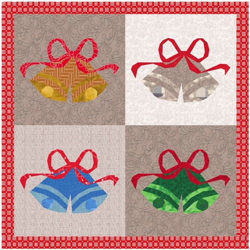 Carol of the Bells Christmas Bells  Quilt Block  FPP Pattern