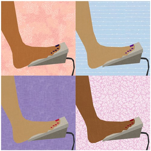 Sewing in Bare Feet Sewing Machine Foot Pedal  Quilt Block  FPP Pattern